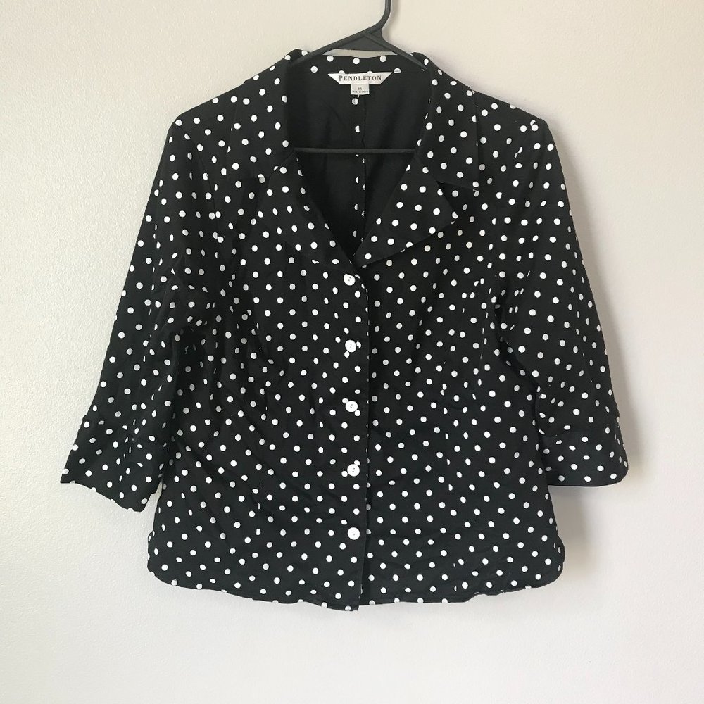 Pendleton Black and White Polka Dot Jacket